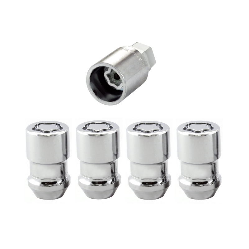 Conjunto de contraporcas de roda McGard - 4 unidades. (Assento Cone) 1/2-20 / 3/4 e 13/16 Hex Duplo / 1,46 pol. Comprimento - Cromado