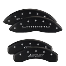 Carregar imagem no visualizador da galeria, MGP 4 Caliper Covers Engraved Front &amp; Rear Cruze Black finish silver ch