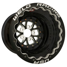 Carregar imagem no visualizador da galeria, Weld V-Series 16x16 / 5x4.75 BP / 5in. BS Black Wheel - Black Double Beadlock