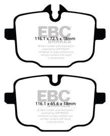 EBC 12+ BMW M5 4.4 Twin Turbo (F10) Redstuff Rear Brake Pads