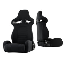 Carregar imagem no visualizador da galeria, Xtune R33 Style Racing Seat Pu Sp Fabric (Double Slider) Black/Black Driver Side RST-R33-04-BK-DR