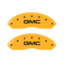 Carregar imagem no visualizador da galeria, MGP 2 Caliper Covers Engraved Front GMC Yellow Finish Black Characters 1997 GMC Yukon
