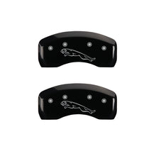 Load image into Gallery viewer, MGP 4 Caliper Covers Engraved Front &amp; Rear Leaper Black finish silver ch