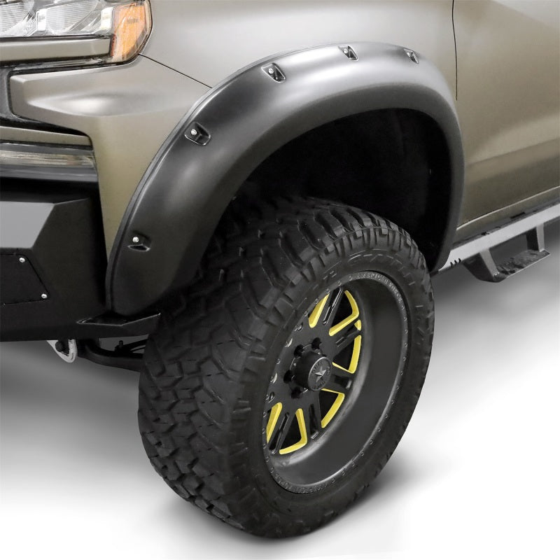 Lund 2019 Chevy Silverado 1500 RX-Rivet Style Smooth Elite Series Fender Flares - Black (2 Pc.Front)