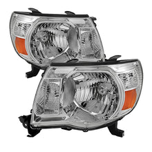 Carregar imagem no visualizador da galeria, Xtune Toyota Tacoma 05-11 Amber Crystal Headlights Chrome HD-JH-TT05-AM-C