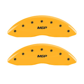 MGP 4 Caliper Covers Engraved Front & Rear MGP Yellow Finish Black Char 2005 Chrysler Crossfire