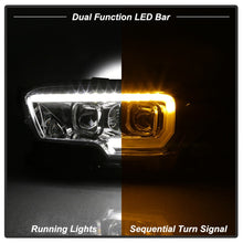 Carregar imagem no visualizador da galeria, xTune Toyota Tacoma 16-18 DRL Light Bar Projector Headlights - Chrome PRO-JH-TTA16-LBDRL-C