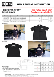 HKS MOTORSPORT BUTTON-UP SHIRT BLACK XL
