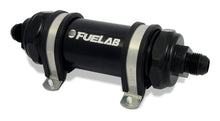 Load image into Gallery viewer, Fuelab 828 In-Line Fuel Filter Long -8AN In/-10AN Out 6 Micron Fiberglass - Black