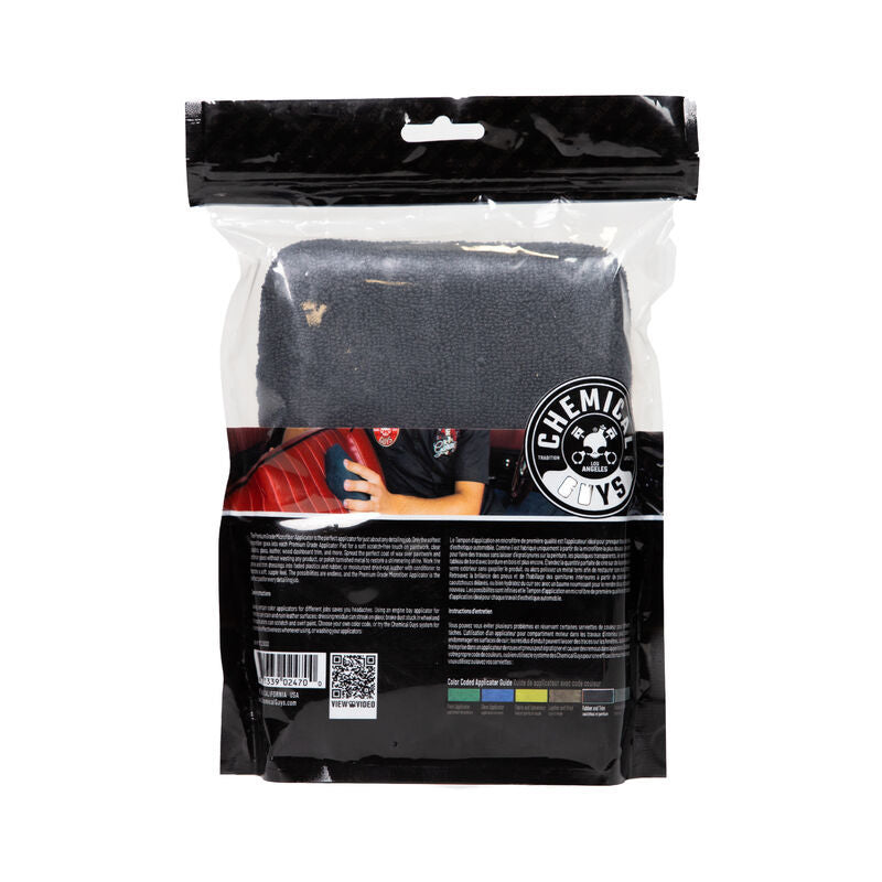 Chemical Guys Workhorse Premium Microfiber Applicator - 5in x 3in x 1.5in - Black - 2 Pack (P24)