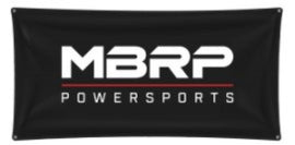 MBRP One Style White MBRP On Black Indoor Cloth Flag