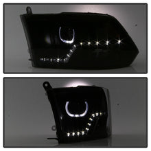 Carregar imagem no visualizador da galeria, xTune Dodge Ram 2009-2014 Halo LED Projector Headlights - Black Smoke PRO-JH-DR09-CFB-BSM