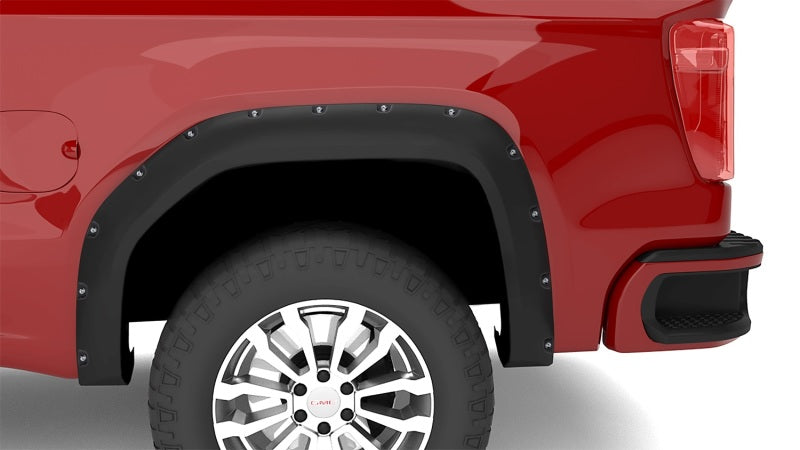 Lund 19-21 GM Silverado/Sierra RX-Flat Textured Elite Series Fender Flares w/Black Bolts - Black 4pc