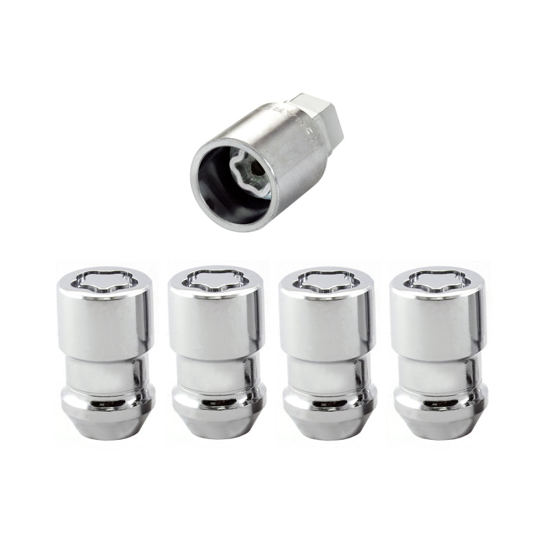 Conjunto de contraporcas de roda McGard - 4 unidades. (Assento Cone) 1/2-20 / 3/4 e 13/16 Hex Duplo / 1,46 pol. Comprimento - Cromado