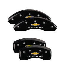 Carregar imagem no visualizador da galeria, MGP 2 Caliper Covers Engraved Front Bowtie Yellow Finish Black Char 1999 Chevrolet Tahoe