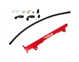 Torque Solution Mitsubishi Evo X Billet Trilho de combustível de alumínio - Vermelho