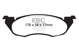 EBC 91-96 Dodge Dakota 2WD 2.5 Greenstuff Front Brake Pads