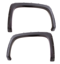 Lund 2019 Chevy Silverado 1500 RX-Rivet Style Smooth Elite Series Fender Flares - Black (2 Pc.Rear)