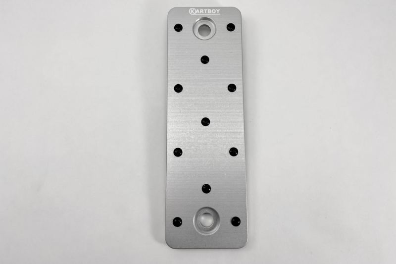 Kartboy CNC Aluminum Dead Pedal - Silver w/ Black Buck Rivets