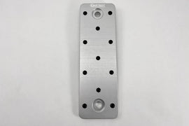 Kartboy CNC Aluminum Dead Pedal - Silver w/ Black Buck Rivets