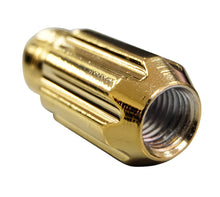 Carregar imagem no visualizador da galeria, NRG 500 Series M12 X 1.5 Bullet Shape Steel Lug Nut Set - 21 Pc w/Lock Key - Chrome Gold
