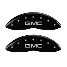 Carregar imagem no visualizador da galeria, MGP 2 Caliper Covers Engraved Front GMC Black Finish Silver Characters 2008 GMC Canyon