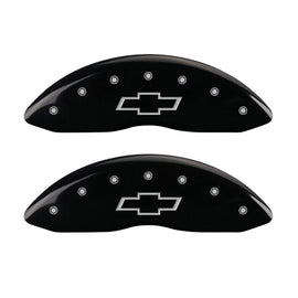 MGP 4 Caliper Covers Engraved F & R Bowtie Black Finish Silver Char 2014 Chevrolet Express 2500