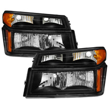 Carregar imagem no visualizador da galeria, Xtune Chevy Colorado 04-12 OEM Headlights w/ Bumper Lights Black HD-JH-CCOL04-SET-BK
