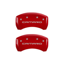 Carregar imagem no visualizador da galeria, MGP 4 Caliper Covers Engraved Front &amp; Rear Gen 4/Camaro Red finish silver ch