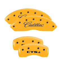 Carregar imagem no visualizador da galeria, MGP 4 Caliper Covers Engraved Front &amp; Rear GMC Yellow Finish Black Char 2016 GMC Savana 3500