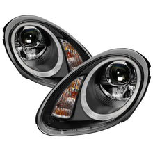 Carregar imagem no visualizador da galeria, Spyder Porsche Cayman 05-08 Headlights - Halogen Model Only - DRL LED - Black PRO-YD-P98705-DRL-BK