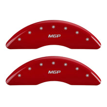 Carregar imagem no visualizador da galeria, MGP 4 Caliper Covers Engraved Front &amp; Rear MGP Red finish silver ch