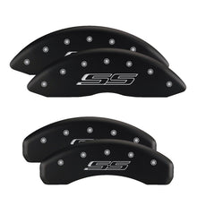 Carregar imagem no visualizador da galeria, MGP Front set 2 Caliper Covers Engraved Front Bowtie Black finish silver ch