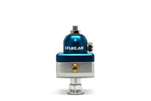 Carregar imagem no visualizador da galeria, Fuelab 575 Carb Adjustable Mini FPR Blocking 4-12 PSI (1) -6AN In (2) -6AN Out - Blue