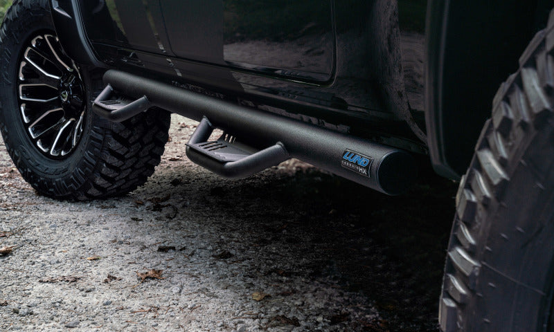 Lund 14-17 Chevy Silverado 1500 Ext. Cab Terrain HX Step Nerf Bars - Black