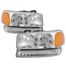 Carregar imagem no visualizador da galeria, xTune GMC Sierra 99-06 /Yukon 00-06 Headlights &amp; LED Bumper Lights - Chrome HD-JH-GS99-LED-SET-C
