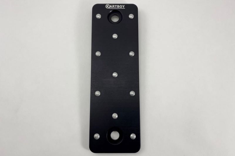 Kartboy CNC Aluminum Dead Pedal - Black w/ Silver Buck Rivets