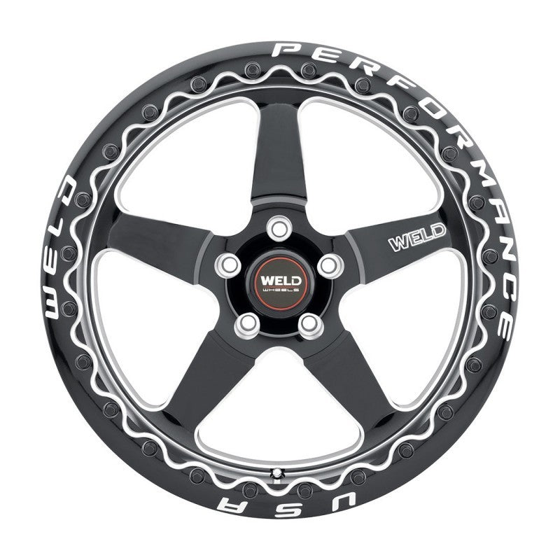 Weld S904 15x10 Ventura Beadlock 5x114.3 ET50 BS7.50 Gloss BLK MIL DIA 78.1