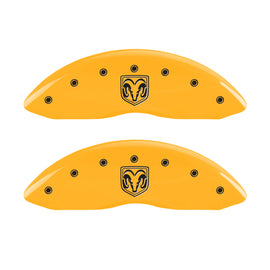 MGP 4 Caliper Covers Engraved Front Ram Rear Ramhead Yellow Finish Black Char 2006 Dodge Durango