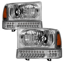 Carregar imagem no visualizador da galeria, xTune Ford F250 F350 Superduty Excursion 99-04 OEM Style Headlights - Chrome HD-JH-FF25099-SET-LED-C