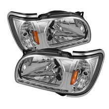 Carregar imagem no visualizador da galeria, Xtune Toyota Tacoma 01-04 1 Piece w/ Chrome Trim Corner Crystal Headlights HD-ON-TT01-1PC-LED-CC-C