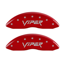 MGP 4 Caliper Covers Engraved Front Gen 2/Viper Engraved Rear Gen 2/Snake Red finish silver ch