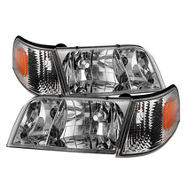 Carregar imagem no visualizador da galeria, Xtune Crown Victoria 98-11 Crystal Headlights w/ Corner Lights Set Chrome HD-JH-CRVI98-SET-C