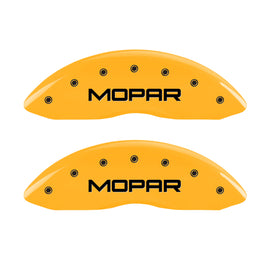 MGP 4 Caliper Covers Engraved Front & Rear Mopar Yellow Finish Black Char 2005 Chrysler Crossfire