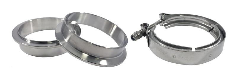 Kit de braçadeira e flange de banda em V de aço inoxidável Torque Solution - 44 mm (1,5 pol.)