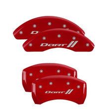 Carregar imagem no visualizador da galeria, MGP 4 Caliper Covers Engraved Front &amp; Rear Silverado Red finish silver ch