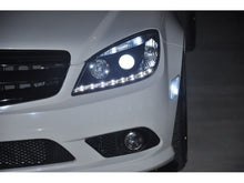 Carregar imagem no visualizador da galeria, Spyder Mercedes Benz C-Class 08-11 Projector Headlights Halogen - DRL Blk PRO-YD-MBW20408-DRL-BK