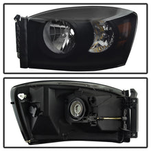 Carregar imagem no visualizador da galeria, Xtune Dodge Ram 1500 06-08 Amber Crystal Headlights Black Smoked HD-JH-DR06-AM-BSM