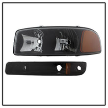 Carregar imagem no visualizador da galeria, xTune GMC Sierra 99-06 /Yukon 00-06 Crystal Headlights &amp; Bumper Lights - Black HD-JH-GS99-AM-SET-BK