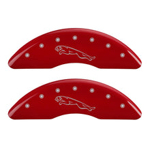 Load image into Gallery viewer, MGP 4 Caliper Covers Engraved Front &amp; Rear Leaper Red finish silver ch